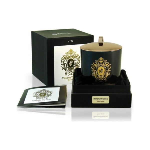 Tiziana Terenzi Almond Vanilla Candle Black Glass with Lid